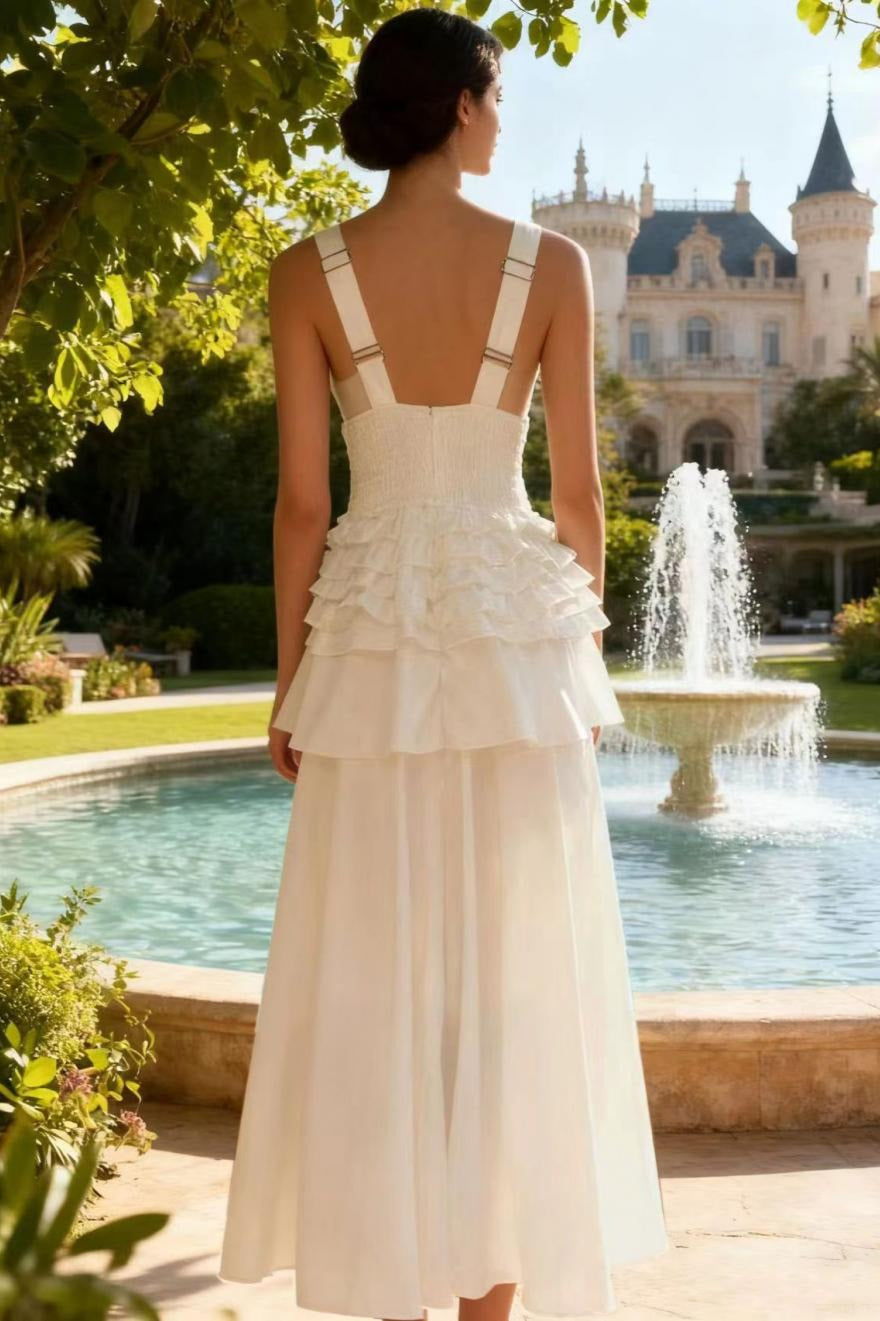 Elegant Vintage Sleeveless Swing Tiered Prom Dress