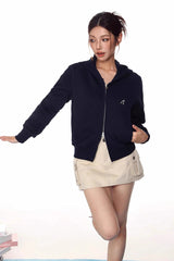 Loose Fit Long Sleeve Zipper Hoodie