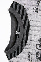 Distressed Collage Graphic Striped Layered Tee