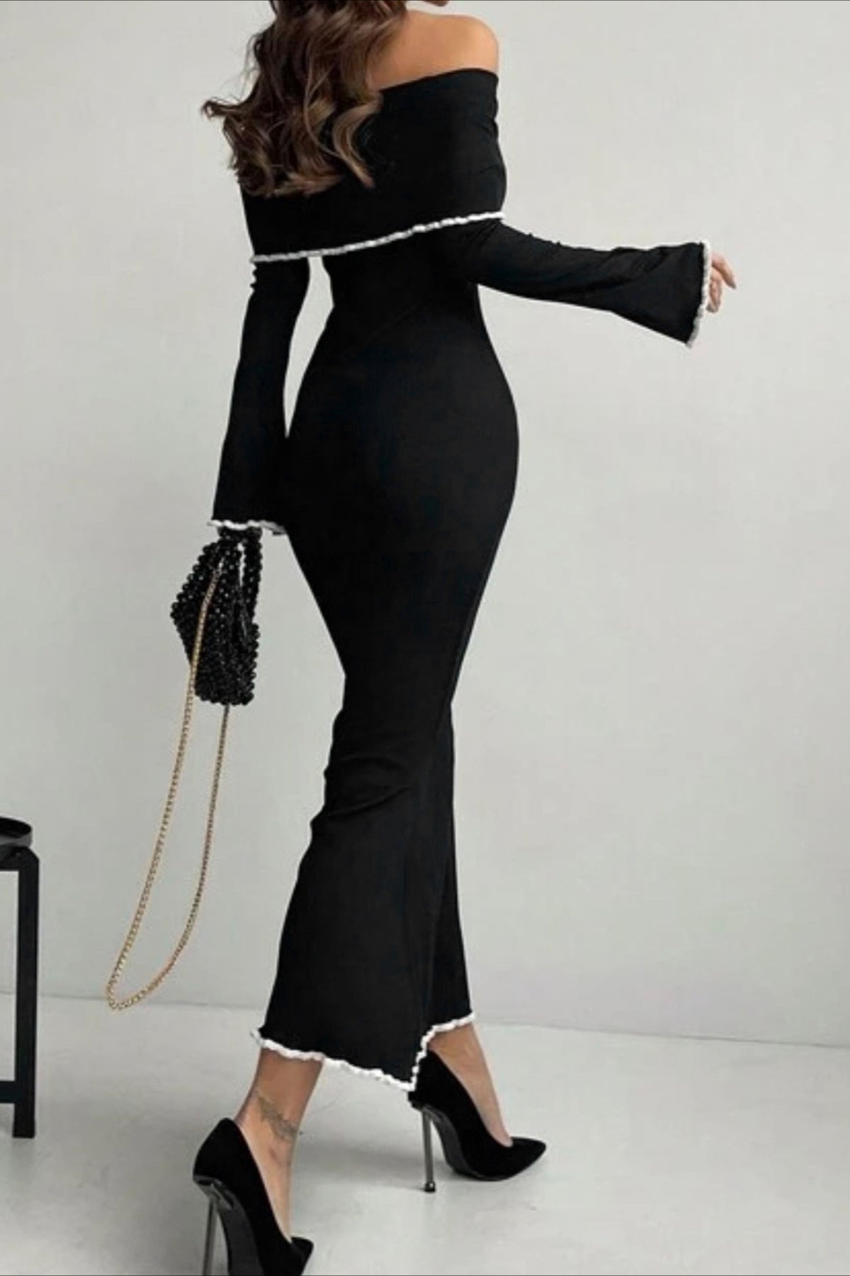 Off Shoulder Long Sleeve Sweater Dress Secondary image