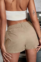 Casual Elastic Waist Utility Shorts