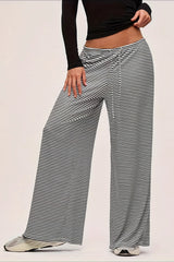Color Block Stripe Casual Relaxed Straight Pants