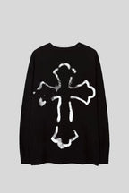 Gothic Skeleton Symbol Graphic Oversized Sweatshirt