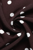 Retro Polka Dot Halter Deep V Maxi Dress
