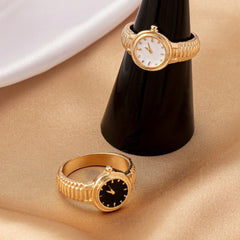 2-Piece Minimalist Watch Drip Color Ring Set
