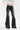 Black Low Rise Frayed Hem Long Flare Jeans Secondary image