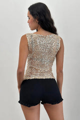 Casual Sequin Bodycon Tank Top
