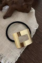 Geometric High-Stretch Metal Accent Hair Cuff