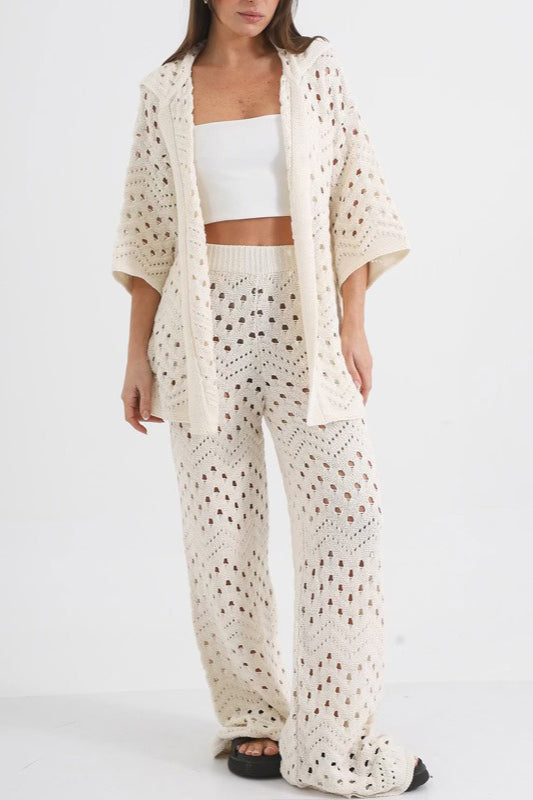 Chic Beach Knit Sun Protection Pants Set Main image