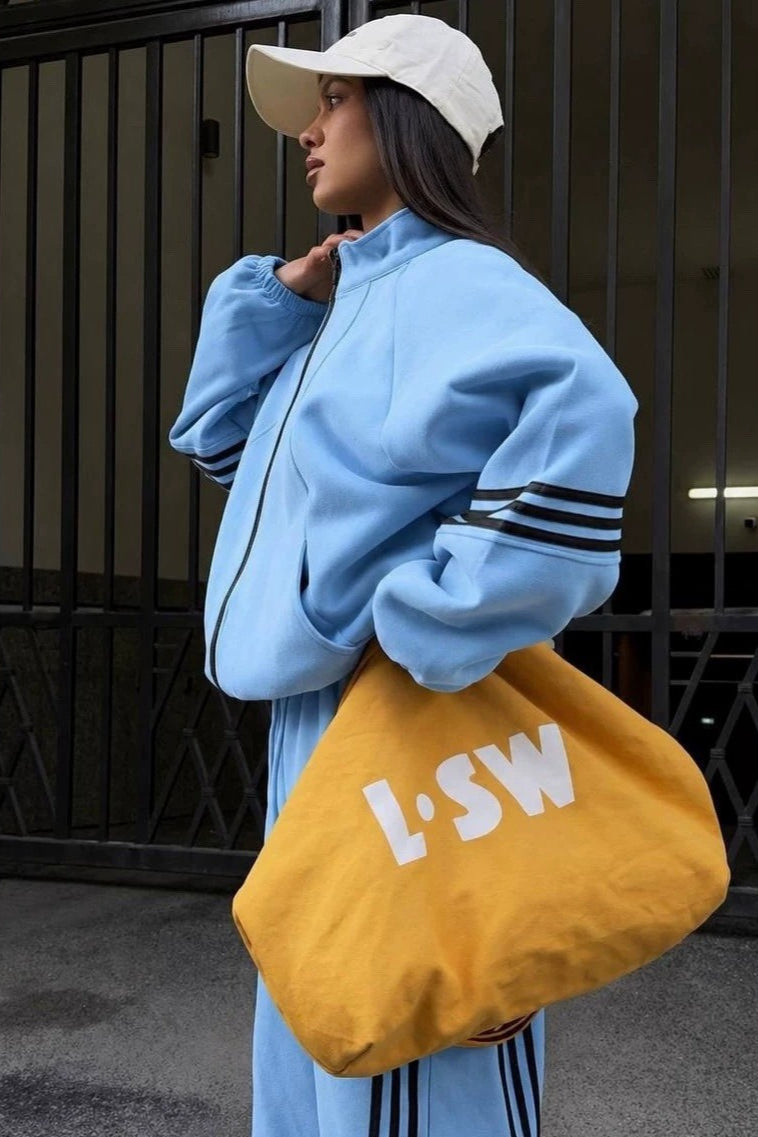 Side Stripe Sweatshirt Jogger Two Piece Set