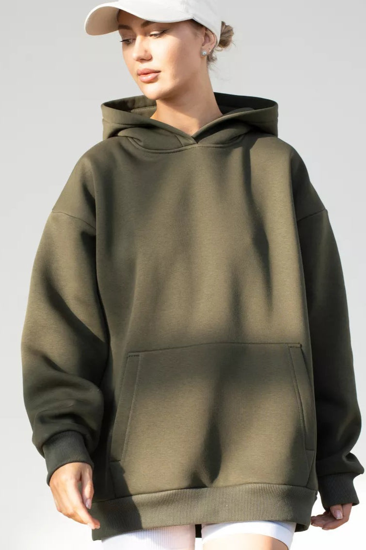 Oversized Solid Pullover Hoodie