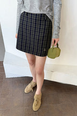 Vintage Plaid High Waist A-Line Skirt