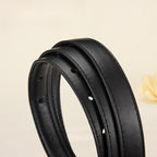 Vintage Glossy Edge Irregular Buckle Leather Belt