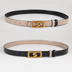 Color Block Reversible Double Sided Belt