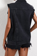 Denim Utility Vest Inspired Relaxed Tank Top