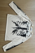 Skeleton Graphic Waffle Oversized Long Sleeve Tee