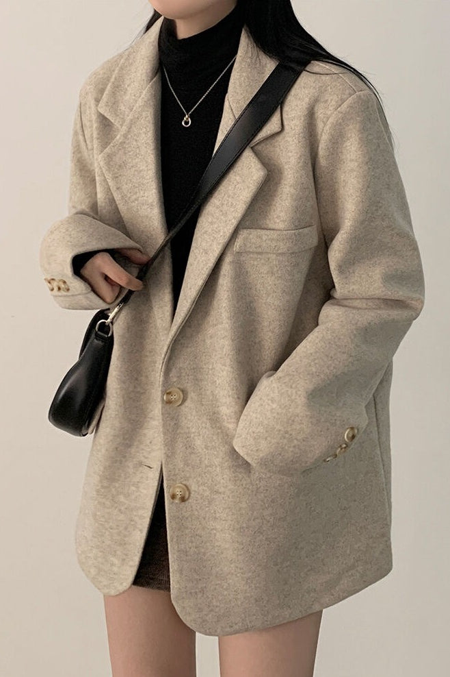 Wool Blend Oversized Longline Blazer Main image
