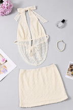 Sexy Backless Tie Waist Skirt Set