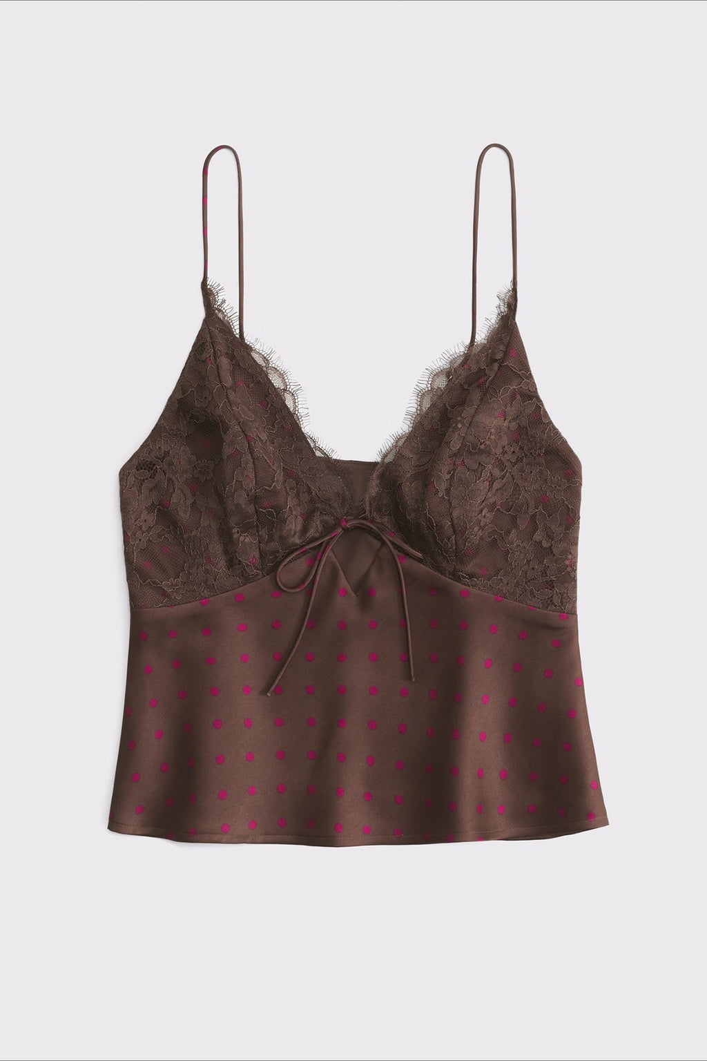 Polka Dot Lace V Neck Backless Cami