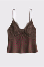 Polka Dot Lace V Neck Backless Cami