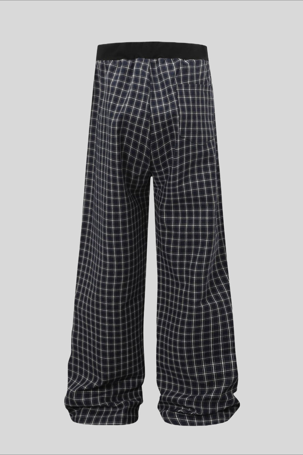 Plaid Button Front Straight Leg Pants