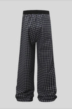 Plaid Button Front Straight Leg Pants