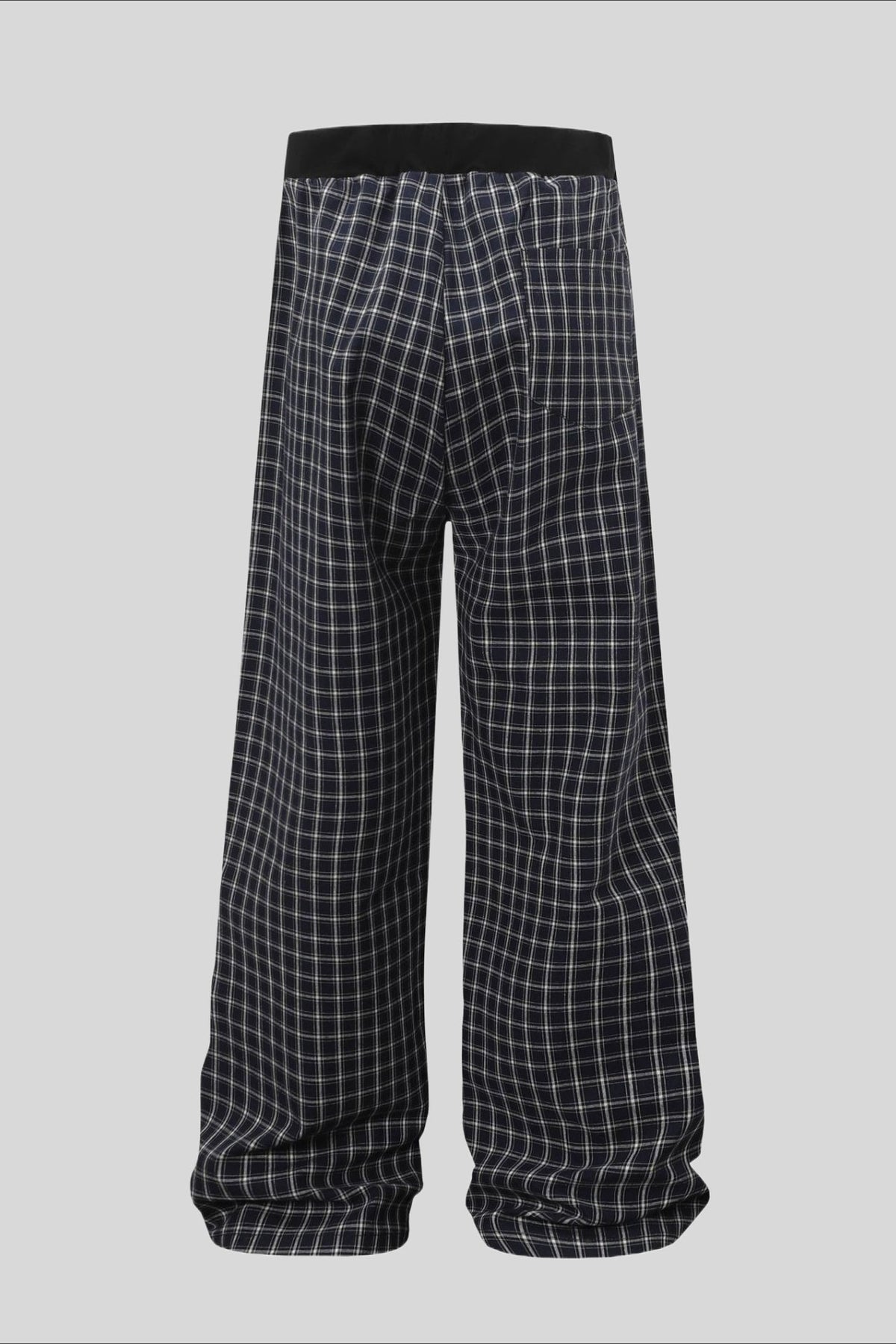 Plaid Button Front Straight Leg Pants