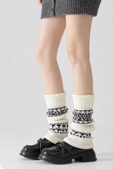 Patterned Cable Knit Leg Warmers
