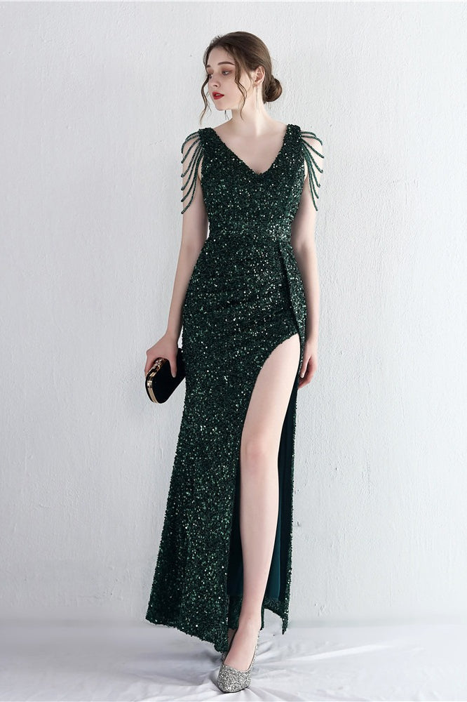 Statement Bead Mermaid Gown Formal Dress