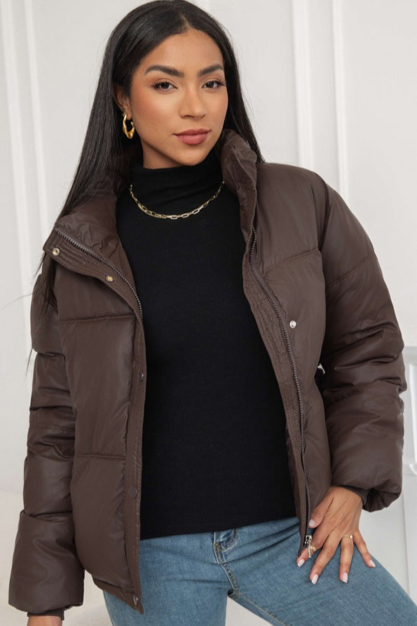 Cropped Stand Collar Puffer Jacket Main image