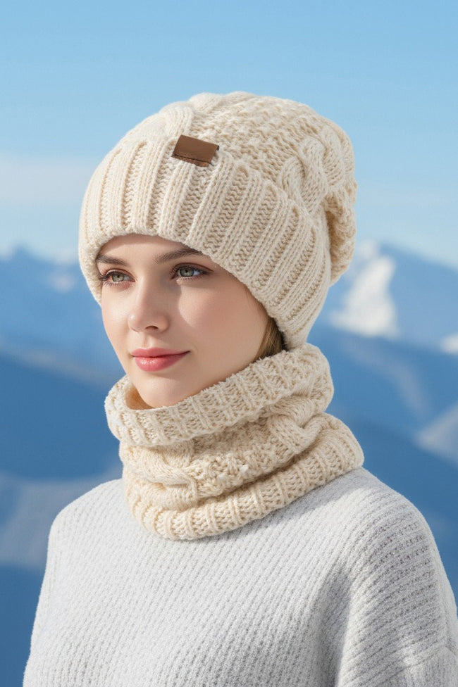2-Piece Winter Knit Ear Warmer Hat And Scarf Set Main image