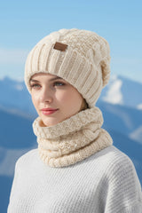 2-Piece Winter Knit Ear Warmer Hat And Scarf Set