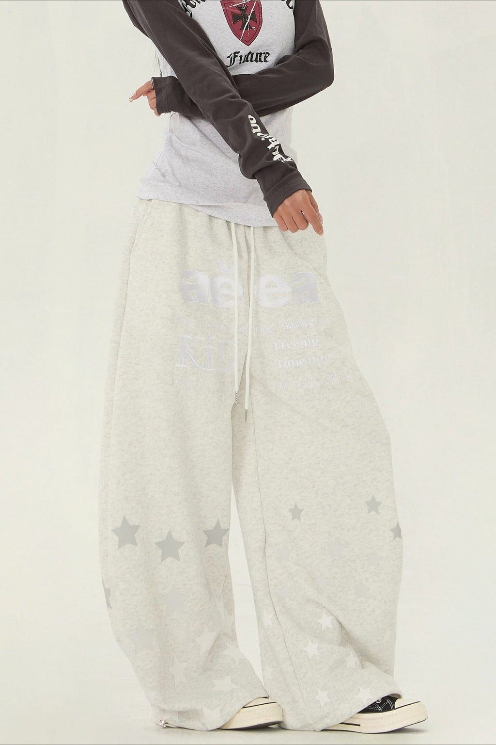 Star Typography Balloon Leg Sweatpants