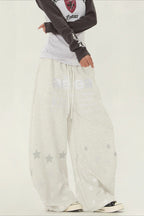 Star Typography Balloon Leg Sweatpants