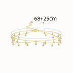 Geometric Rhinestone Tassel Waist Chain