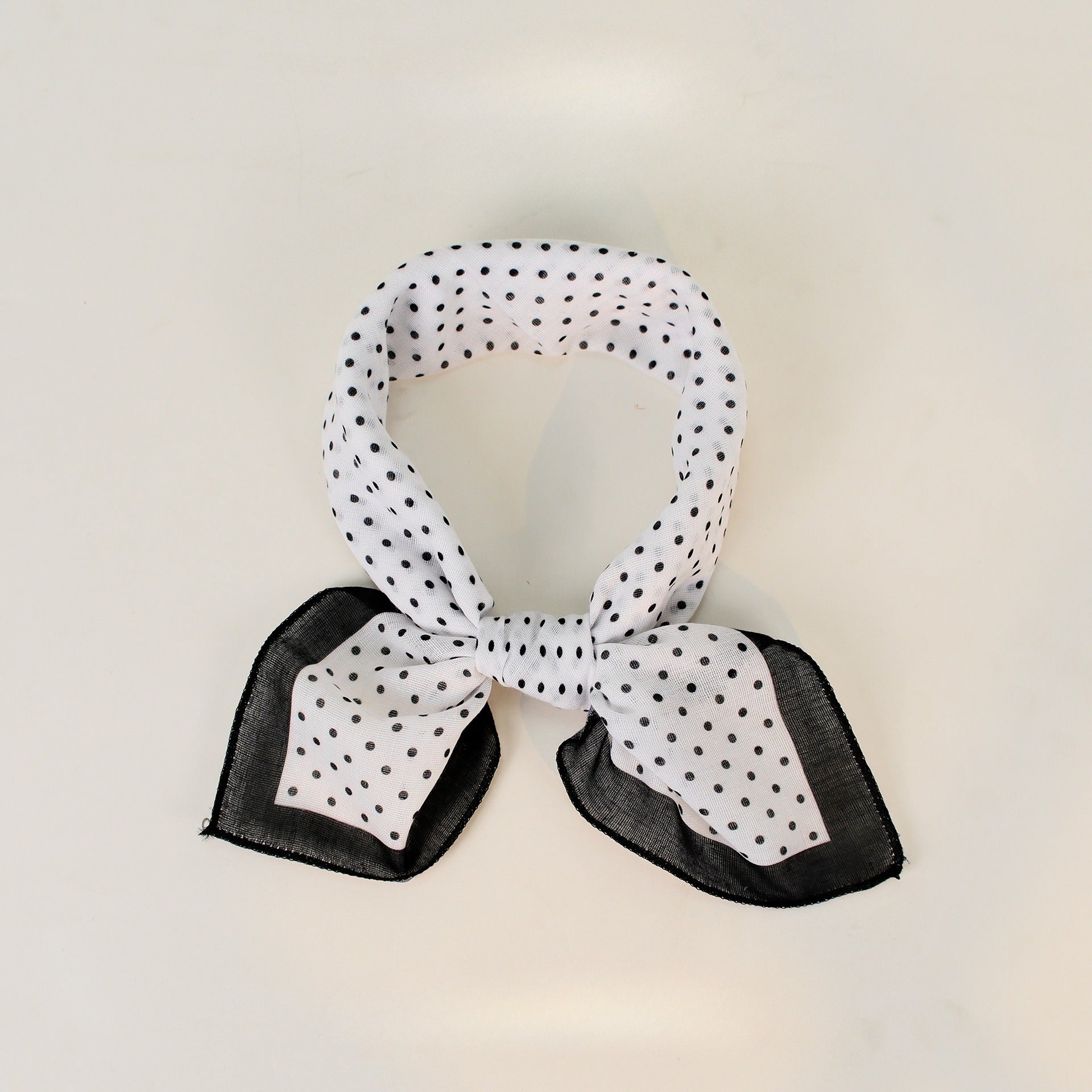 Polka Dot Faux Linen Square Hair Neck Sun Scarf Secondary image