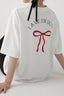 Cotton Bow Print Minimalist Short Sleeve Tee