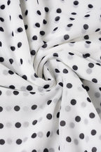 Polka Dot Low Rise Ruffle Trim A Line Skirt