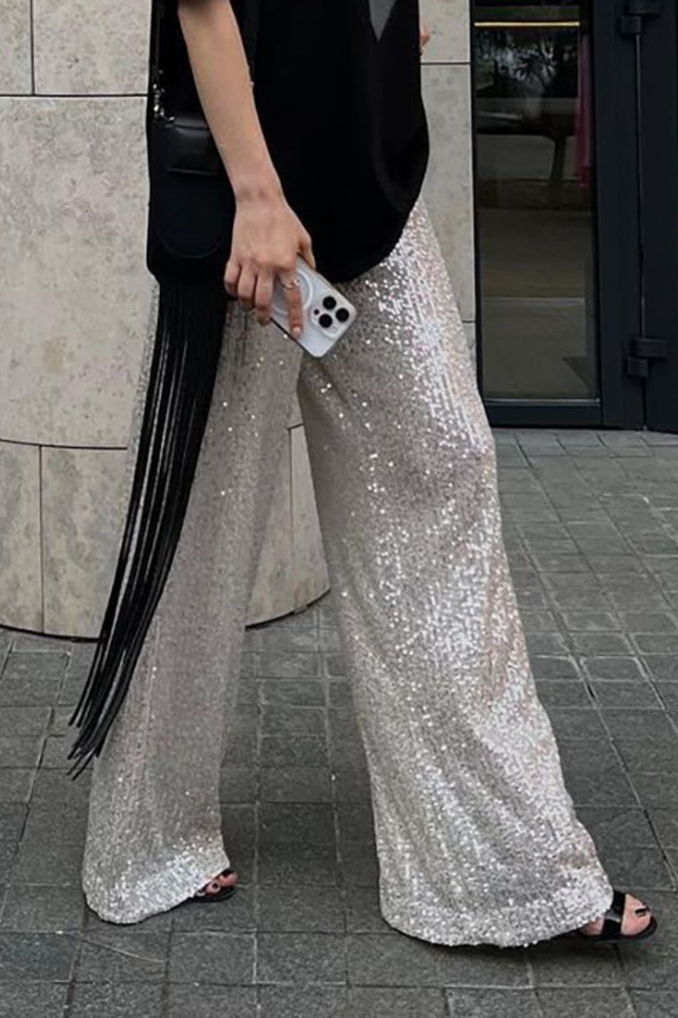 Sequin Wide Leg Loose Casual Pants Secondary image