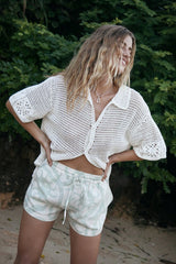 Casual Cardigan Crochet Hollow Blouse