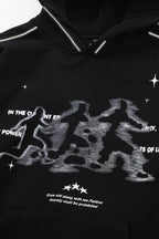 Vintage Silver Gray Abstract Portrait Hoodie