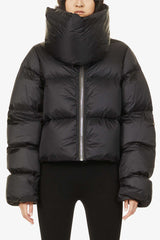 High Neck Scarf Collar Quilted Puffer Jacket