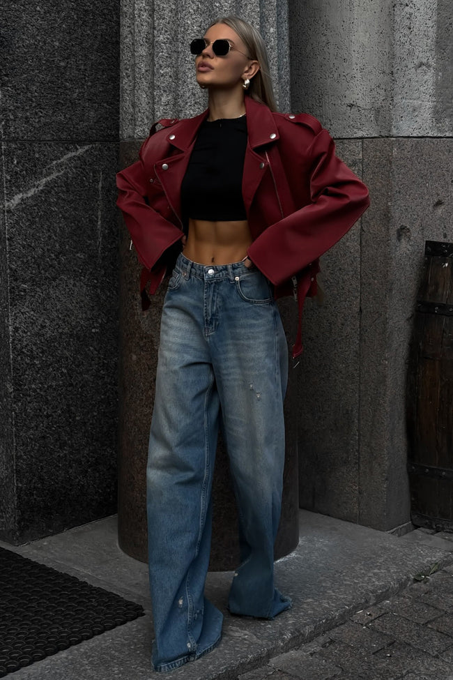Washed Low Waist Straight Leg Jeans Main image