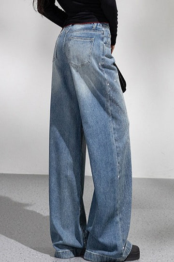 Sparkly Rhinestone Loose Wide Leg Jeans Secondary image