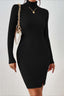 Slim Fit Turtleneck Sweater Dress S / Black