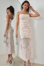 Strap Vacation Stretch Mermaid Maxi Floral Dress