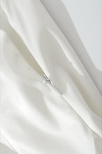 Strapless Satin Scarf Draped Cocktail Dress