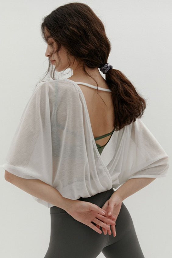 Quick Dry Cropped Backless Sun Protection Tee Main image