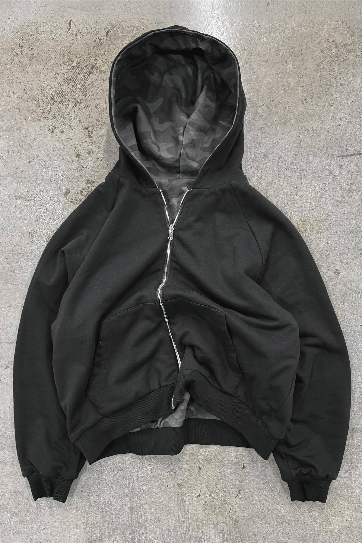 Reversible Leopard Lined Zip Up Hoodie