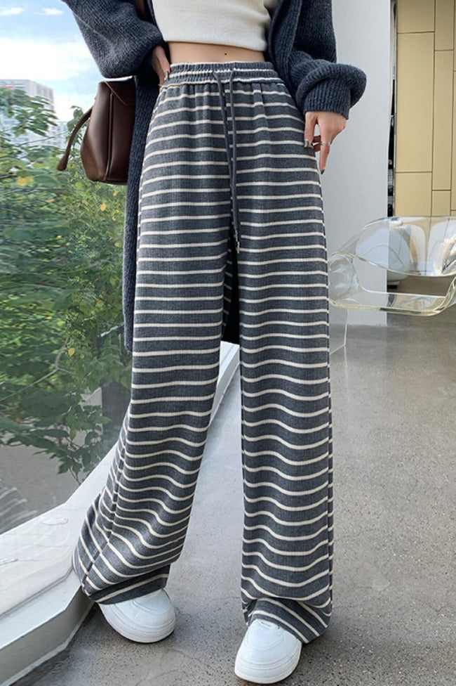 Striped High Waist Slouchy Knit Pants Main image